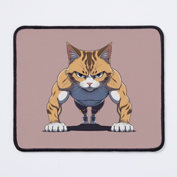 Item preview, Workout Cat Doing Push-Ups – Funny Fitness Cat with Serious Face designed and sold by ColorSplash123.