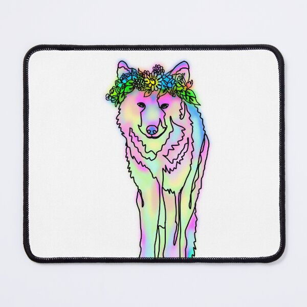Item preview, pastel Wolf with Flower Crown – animalzinhats designed and sold by Ashley’sAnimalz.