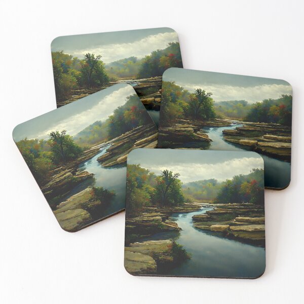 Item preview, Tranquil Autumn River Rockscape designed and sold by Amr Siam.