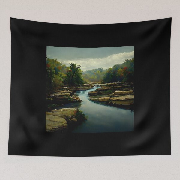 Item preview, Tranquil Autumn River Rockscape designed and sold by Amr Siam.
