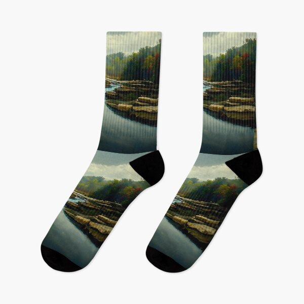 Item preview, Tranquil Autumn River Rockscape designed and sold by Amr Siam.