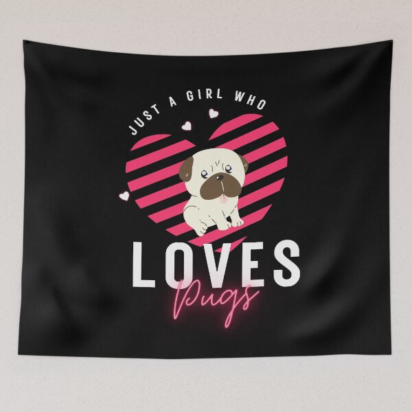 Item preview, Just a Girl Who Loves Pugs – Cute Dog Lover Gift designed and sold by GreenStardust.