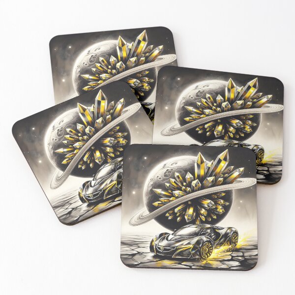 Item preview, Yellow and Black Car in Space, Ai Generated Art    designed and sold by ACC .