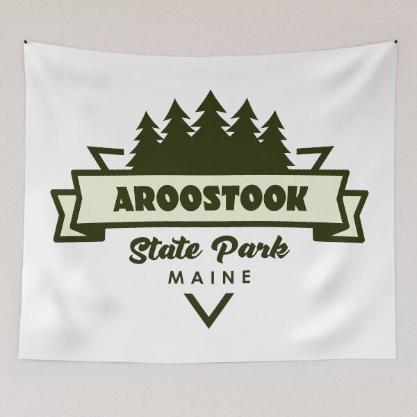 Item preview, Aroostook State Park Maine Trees And Ribbon designed and sold by bivenart.