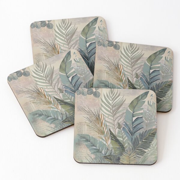 Item preview, Vintage Tropical Leaves Palms and Eucalyptus designed and sold by J Marielle Designs.