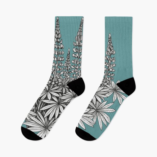 Item preview, Lupine Cluster on Dusty Teal – Bold Botanical Design designed and sold by EsvitaDesign.