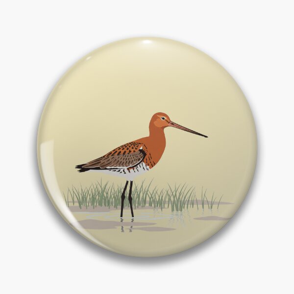 Item preview, The Black-tailed Godwit - Minimalist Wader Bird Art designed and sold by TheArtEngineer.