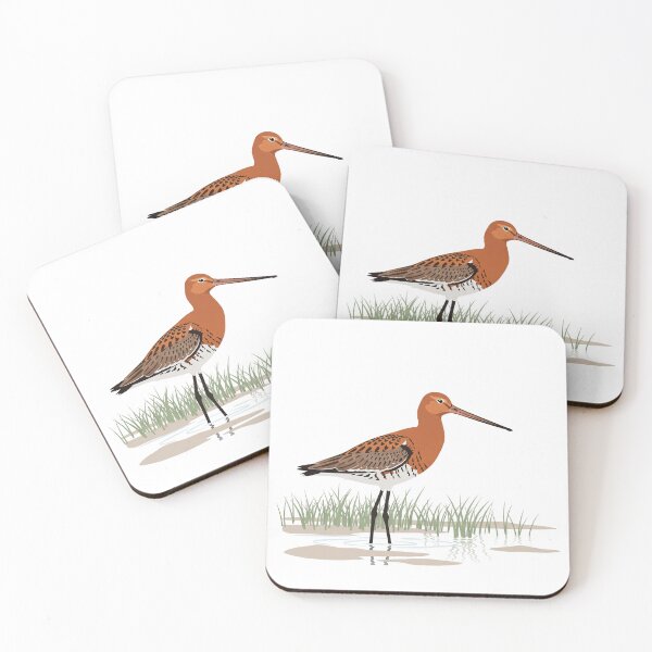 Item preview, The Black-tailed Godwit - Minimalist Wader Bird Art designed and sold by TheArtEngineer.