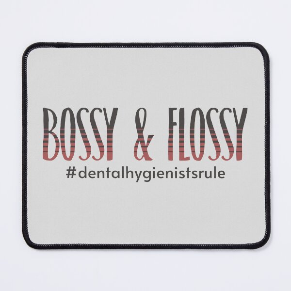 Item preview, Funny Dental Hygienist Bossy and Flossy Pink Gray designed and sold by TackyTime.