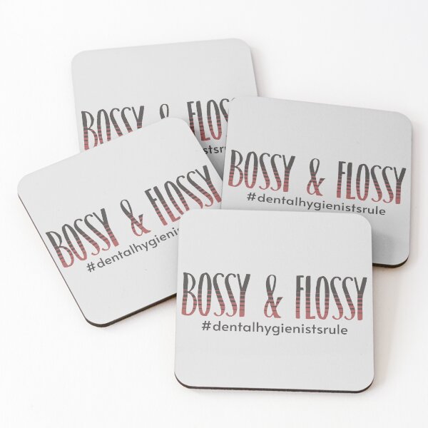 Item preview, Funny Dental Hygienist Bossy and Flossy Pink Gray designed and sold by TackyTime.