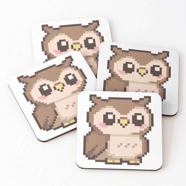 Item preview, Tiny Pixel Owl – Cheerful Sitter designed and sold by retro_pixel.