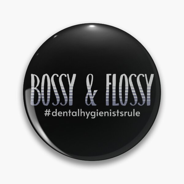 Item preview, Funny Dental Hygienist Bossy and Flossy Blue Black designed and sold by TackyTime.