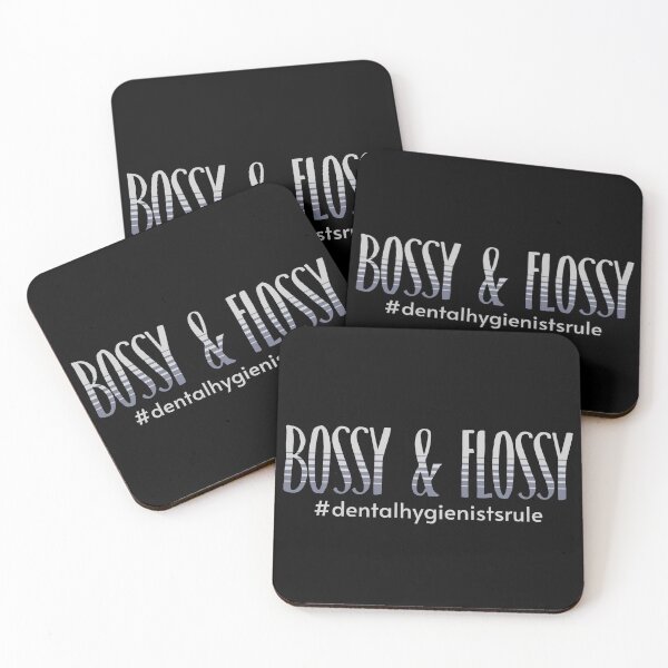 Item preview, Funny Dental Hygienist Bossy and Flossy Blue Black designed and sold by TackyTime.