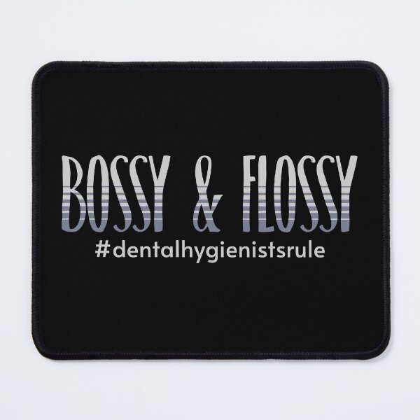 Item preview, Funny Dental Hygienist Bossy and Flossy Blue Black designed and sold by TackyTime.