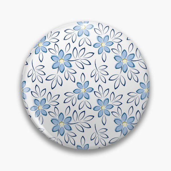 Item preview, Delicadas flores azules dispersas sobre fondo blanco designed and sold by ImpalaMoon.