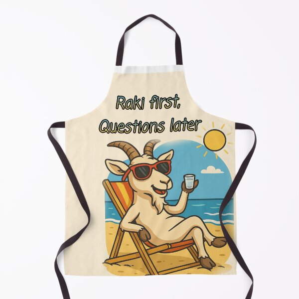 Item preview, "Raki First, Questions Later – Chill Goat Mode" designed and sold by EfraimFunArt.