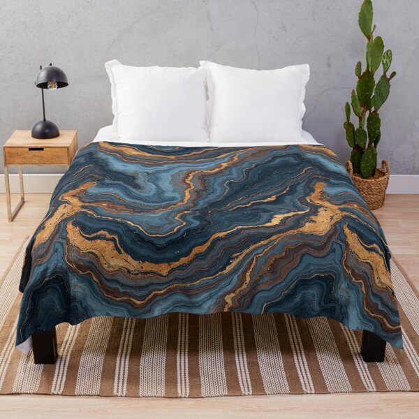 Item preview, Dark Blue-Midnight Gold Vein Marble Pattern designed and sold by Wordsmith-Wear.