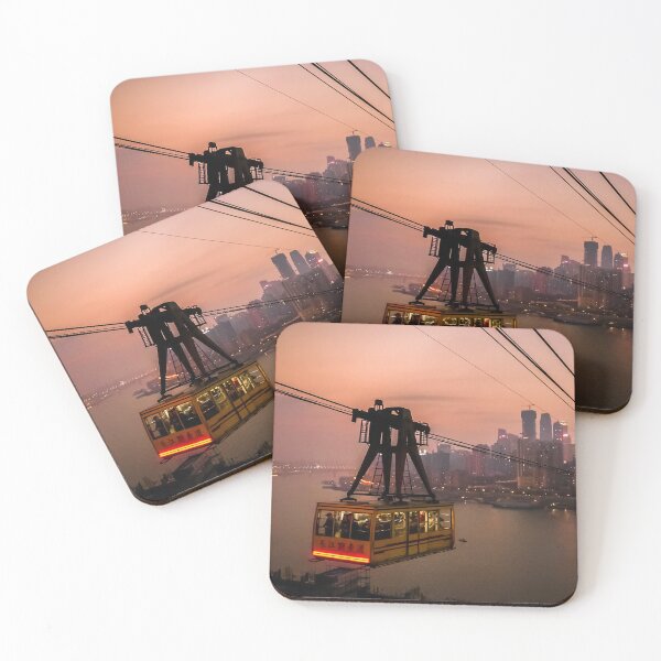 Item preview, Floating Above the River – Chongqing Cableway at Dusk designed and sold by Rowena Ko.