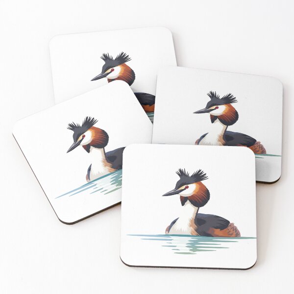 Item preview, The Great Crested Grebe - Minimalist Water Bird Art designed and sold by TheArtEngineer.