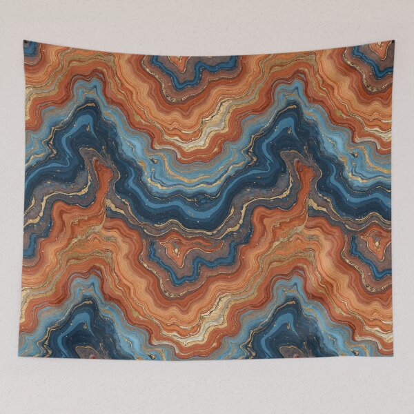 Item preview, Orange Blue Geode (Lava) Marble Texture – Seamless Layered Rock Pattern designed and sold by Wordsmith-Wear.