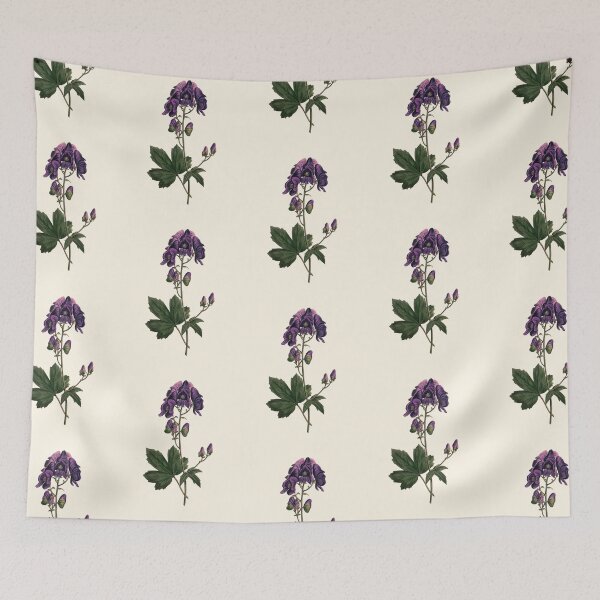 Item preview, Wolfsbane - Aconitum napellus, Vintage Botanical Illustration, Monkshood Plant Magic, Witches Herbs designed and sold by Larkwort.