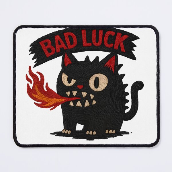 Item preview, Bad Luck Cat – Rebel Embroidery EFFECT designed and sold by For Glory.