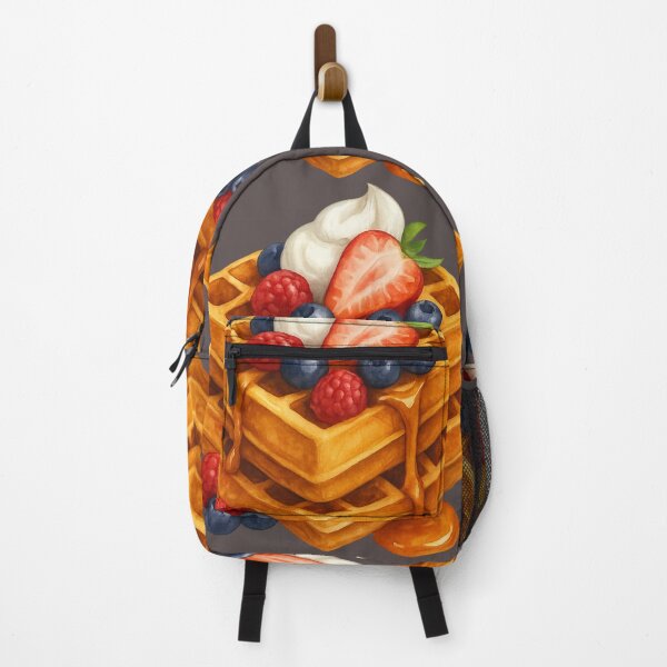 Item preview, Watercolor Belgian Waffles with Berries and Whipped Cream – Breakfast illustration designed and sold by Soft rot studio.