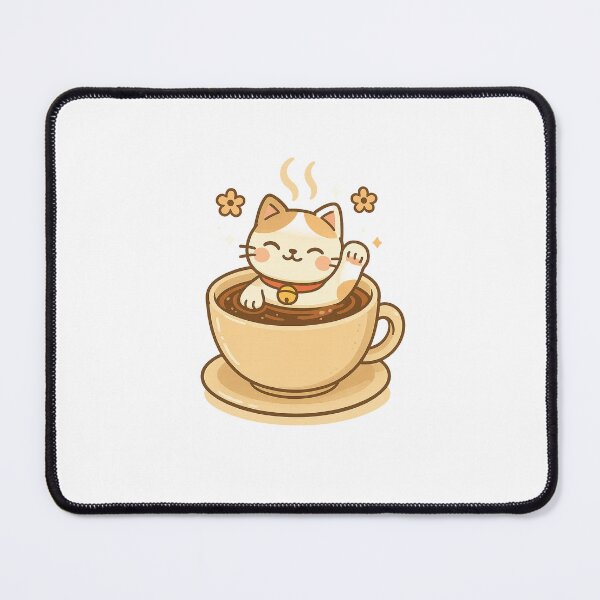 Item preview, Lucky Cat in a Cup of Coffee designed and sold by TheBabeScientist.