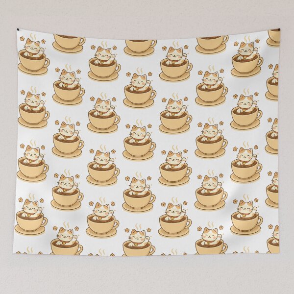 Item preview, Lucky Cat in a Cup of Coffee designed and sold by TheBabeScientist.