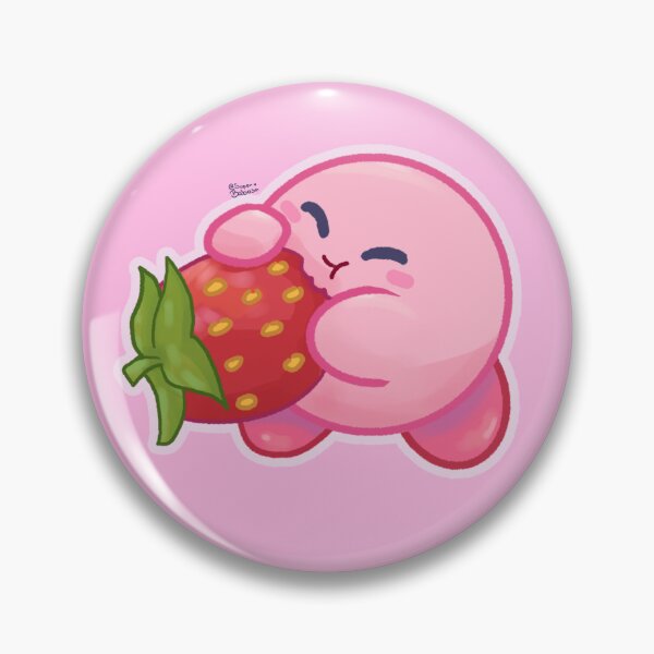 Item preview, Cute Kirby happily eating a sweet strawberry designed and sold by LaSuperBabosa.
