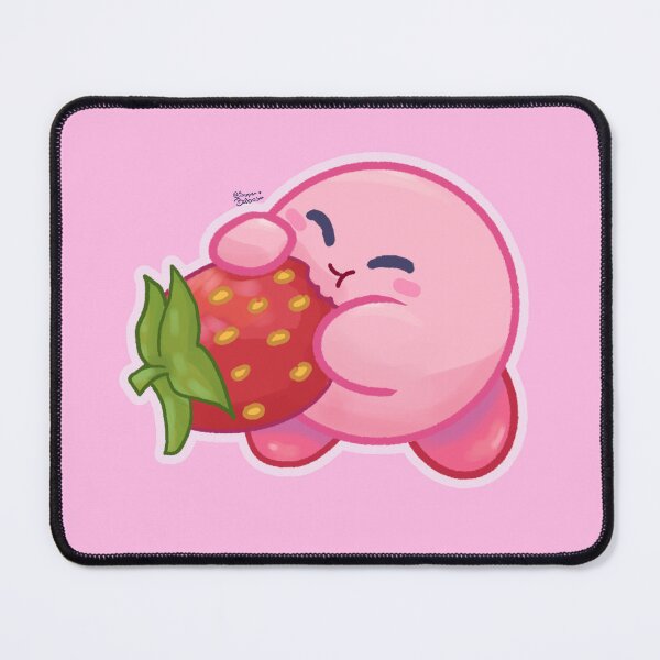 Item preview, Cute Kirby happily eating a sweet strawberry designed and sold by LaSuperBabosa.