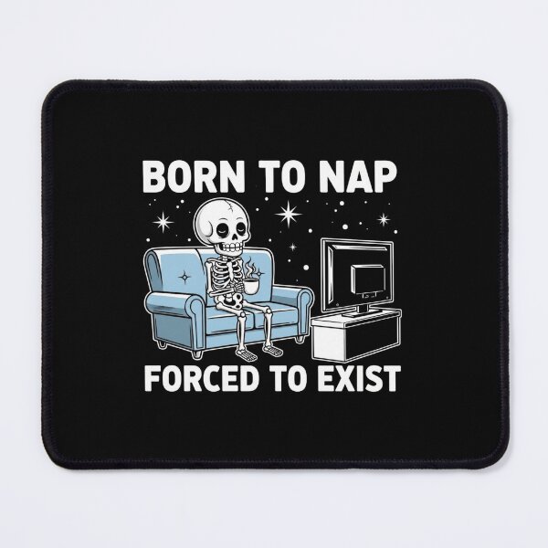 Item preview, Born to Nap Skeleton Funny Quote Couch and TV Design designed and sold by MotivaChic.