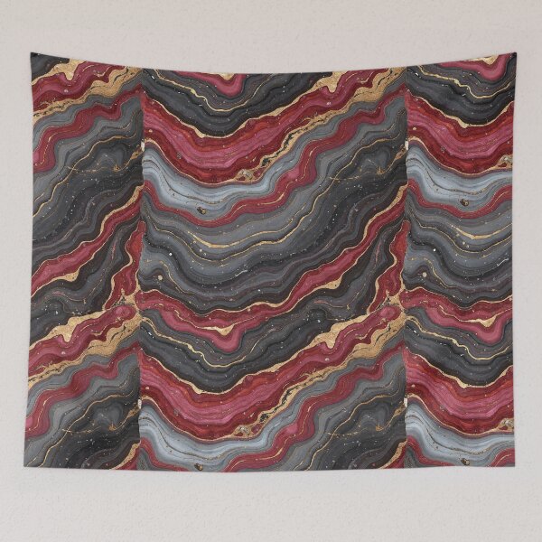 Item preview, Red Black Gray Marble Texture – Layered Rock Seamless Pattern designed and sold by Wordsmith-Wear.
