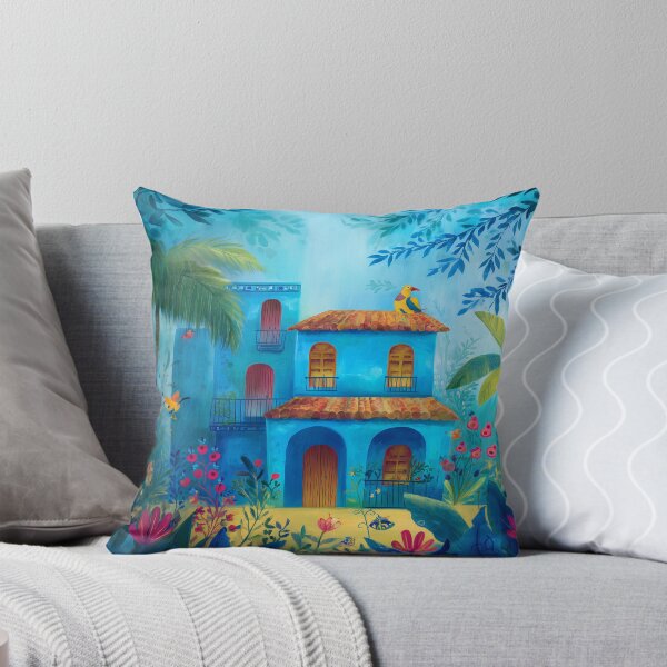 Artikelvorschau, Blaues Haus mit Blumen entworfen und verkauft von ARTelierDigital.