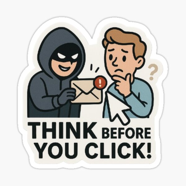 Item preview, Think before you click designed and sold by Manguito Security Awareness.