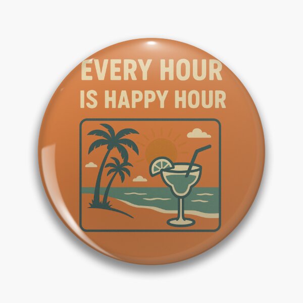 Item preview, Every Hour Is Happy Hour – Retro Beach Vibes by LowBatteryBrand designed and sold by LowBatteryBrand.