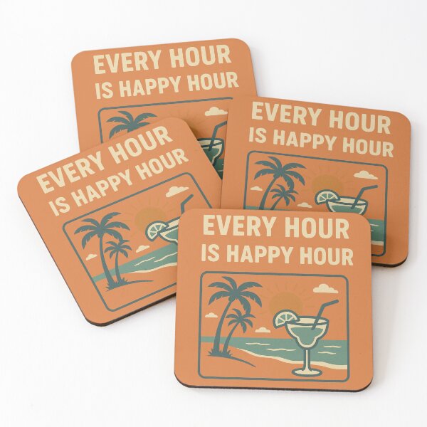 Item preview, Every Hour Is Happy Hour – Retro Beach Vibes by LowBatteryBrand designed and sold by LowBatteryBrand.