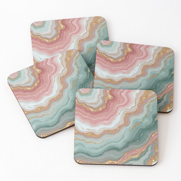 Item preview, Mint and Rose Gold Marble Texture – Soft Pastel Seamless Stone Background designed and sold by Wordsmith-Wear.