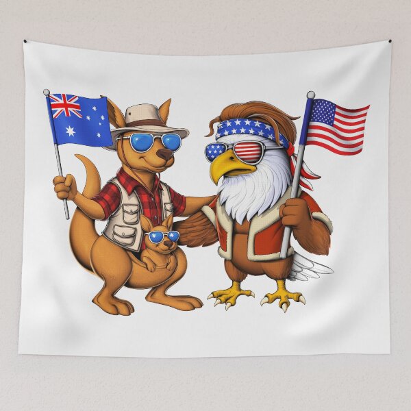 Item preview, Australian Kangaroo American Bald Eagle designed and sold by underheaven.