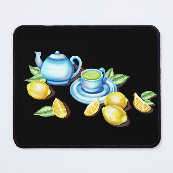 Item preview, Detailed still life with lemons, teapot, cup and saucer – ideal for elegant kitchen and lifestyle themes designed and sold by katecheerycake.