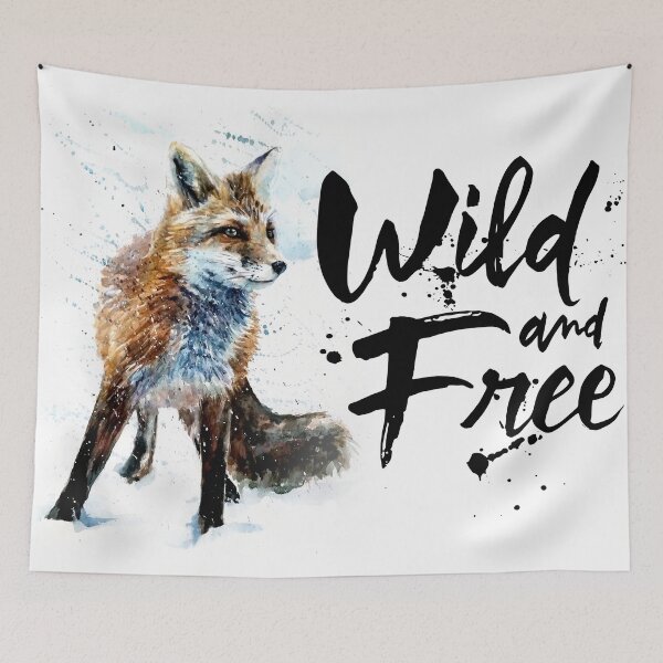 Item preview, Fox wild & free watercolor painting designed and sold by Kostart.