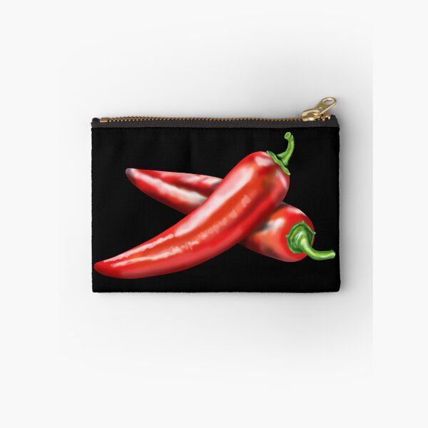 Item preview, Realistic representation of two hot, crossed chili peppers with green stems designed and sold by katecheerycake.