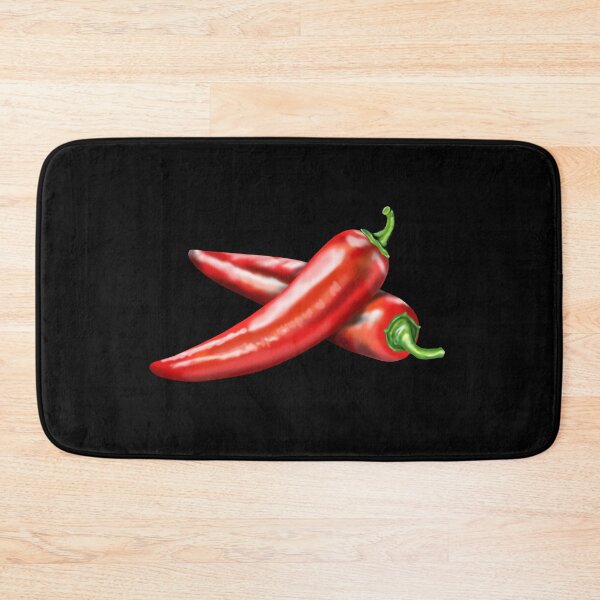 Item preview, Realistic representation of two hot, crossed chili peppers with green stems designed and sold by katecheerycake.