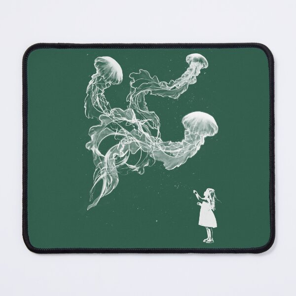 Item preview, Jellyfish Girl Print, Surreal White Art, Cosmic Imagination Poster, Minimal Dystopian Design, Aquatic Themed Design designed and sold by ReFreshU Shop Designs.
