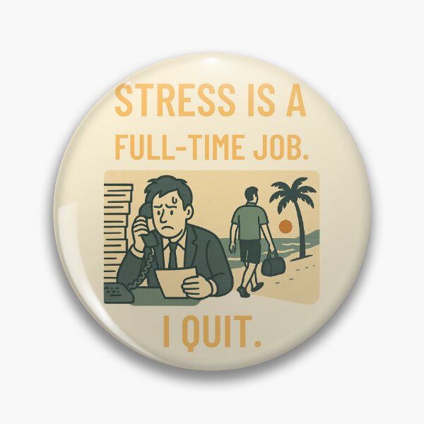 Item preview, I Quit - Anti-Work Retro Vacation Design designed and sold by LowBatteryBrand.