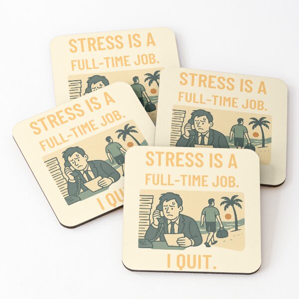 Item preview, I Quit - Anti-Work Retro Vacation Design designed and sold by LowBatteryBrand.