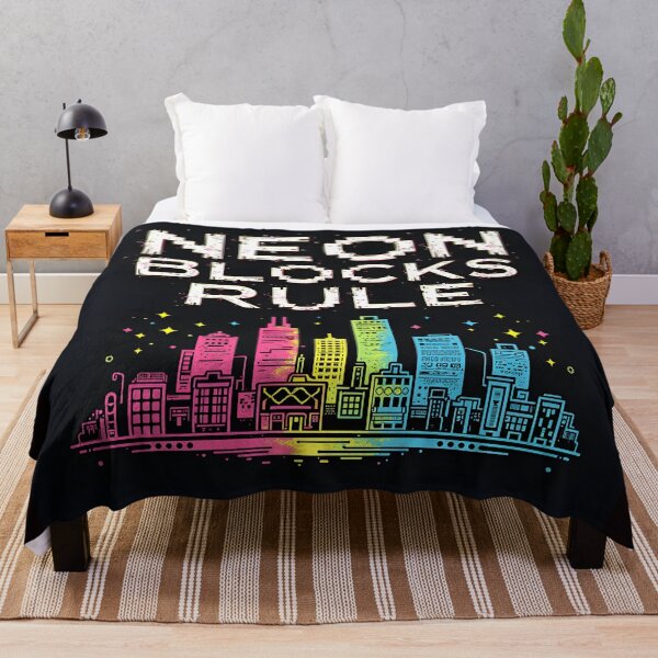 Item preview, Neon Blocks Rule – Vibrant Urban Glow Design designed and sold by NCLaserDesigns.