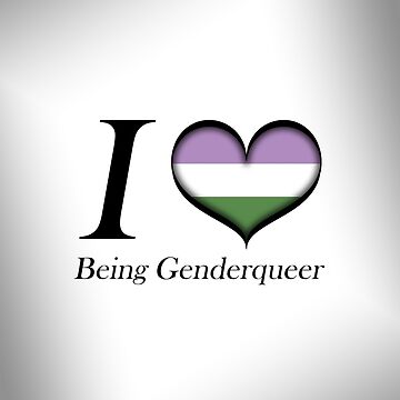 Artwork thumbnail, I Heart Being Genderqueer Design Pride Flag Colored Heart by LiveLoudGraphic