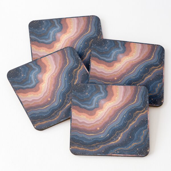 Item preview, Peach Blue Cosmic Marble Texture – Starry Layered Stone Design designed and sold by Wordsmith-Wear.