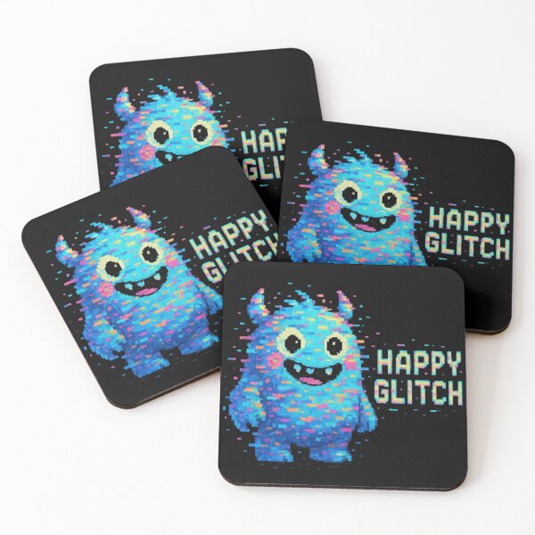 Item preview, Happy Glitch Sticker Pixel Art Monster designed and sold by MysticArtisan.